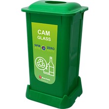 Afacan Plastik Aform Orj. Cam Atık 70 Lt Yeşil Atık Kovası