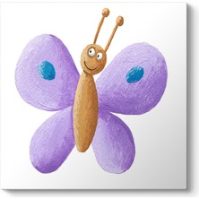 Tabloshop Şirin Mor Kelebek Tablosu