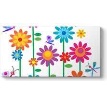 Tabloshop Renkli Sevimli Çiçekler Tablosu