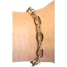 X-lady Accessories Altın Kaplama Ezme Zincir  Bileklik
