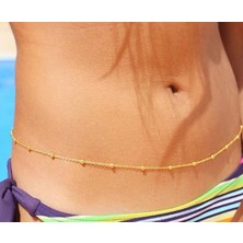 X-lady Accessories Top Boncuklu Bel Zinciri Gold Renk