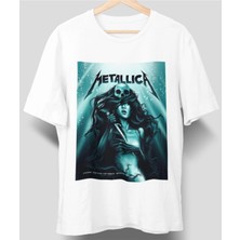 Playbackmoda Owersize Tasarım Rock Poster Metallica Baskılı Tişört