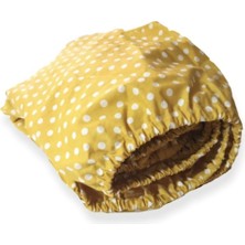 Bebek Özel % 100 Pamuklu Bebek ve Çocuk Lastikli Çarşaf Sarı Puantiyeli 40 x 80 cm