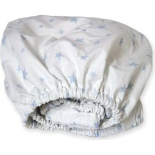 % 100 Pamuklu Bebek ve Çocuk Lastikli Çarşaf Beyaz Zemin Yeşil Yıldızlı 40X80