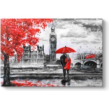 Tabloshop Kırmızı Londra ve Aşıklar Tablosu