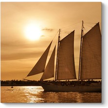 Tabloshop Gün Batımı ve Yelkenli Tablosu