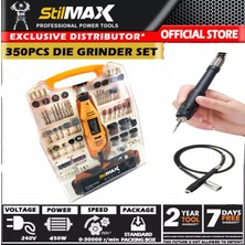 Stilmax German 350 Parça 450 Watt  6 Kademe Devir Ayarlı Hobi Gravür Zımpara Taşlama Makinesi + Şaft