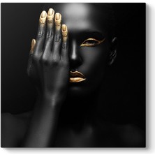 Tabloshop Altın ve Siyah Tenli Kadın Tablosu