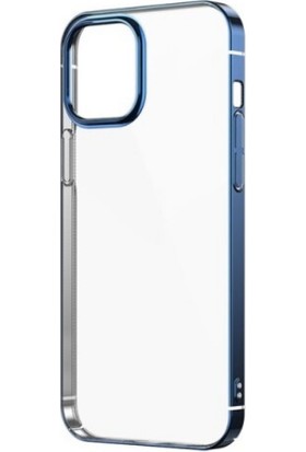 Cupcase Apple iPhone 12 Pro Kılıf Pixel Sert Plastik Transparan Kapak Lacivert + Nano Cam