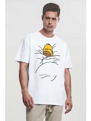 Rock&Roll Uykucu Baba Oversize Beyaz Kısa Kollu Erkek T-Shirt