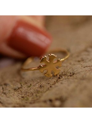Engingold 14K Altın Kar Tanesi Yüzük