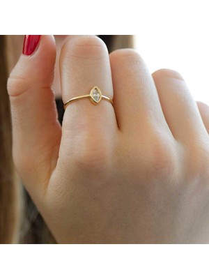 Engingold 14 Ayar Altın Taşlı Eklem Yüzük