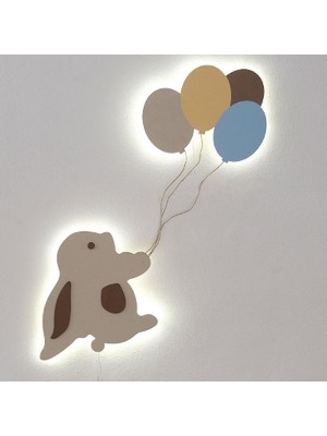instababyrooms Balonlu Tavşan Figürlü Tasarım Aydınlatma