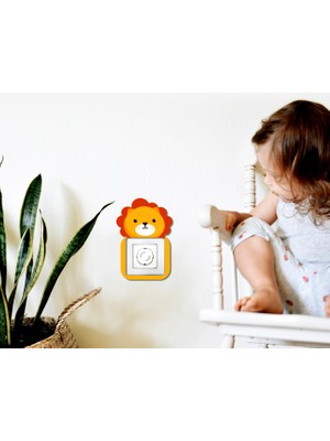 instababyrooms Sevimli Hayvanlar Volti Ahşap Priz Aksesuarı Model 008