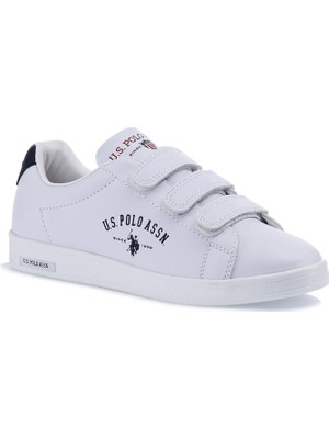 U.S. Polo Assn. Beyaz Spor Ayakkabı Kadın Günlük Kullanım İçin Suni Deri Termo Tabanlı 3 Cırtlı
