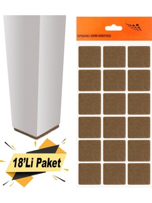 BADEM10 Yapışkanlı Mobilya Masa Sandalye Parke Zemin Ayak Koruyucu Kaydırmaz Keçesi 35x35 Mm (18'Lİ PAKET)