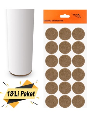 BADEM10 Yapışkanlı Mobilya Masa Sandalye Parke Zemin Ayak Koruyucu Kaydırmaz Keçesi 35 Mm (18'Lİ PAKET)