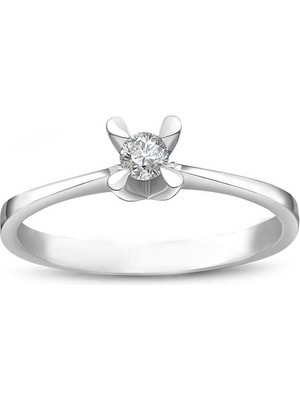 Engingold 0,08CT Pırlanta Tektaş YÜZÜK-14K
