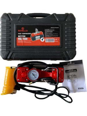 Revello tricraft meşem Elektrikli Büyük Hava Kompresörü Çift Piston 220 Watt Kompresör