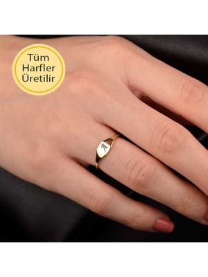 Engingold 14 Ayar Sade Altın A Harf Yüzük