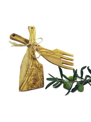 Zethome Zeytin Ahşap 2'li Servis Seti