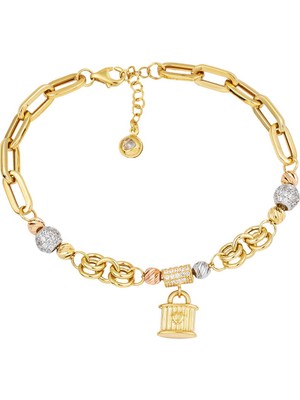 Bilezikci Asma Kilit 14 Ayar Altın Bileklik