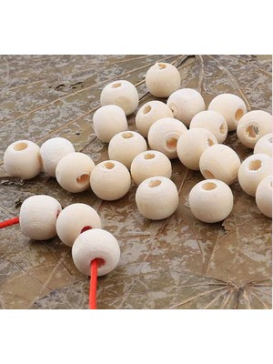 TıkTık AL 18 mm Ham Işlenmemiş Ahşap Boncuk - 100 Gram (±50 Adet )