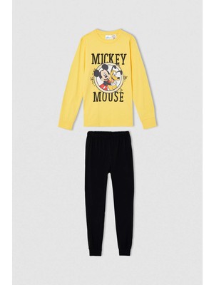 DeFacto Erkek Çocuk Mickey Mouse Lisanslı Uzun Kollu Pijama Takımı W2831A621Wn