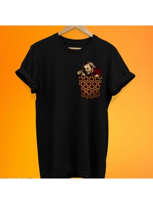 Remonz The Shining Cep Baskılı %100 Pamuk Oversize T-Shirt Büyük Beden Tişört