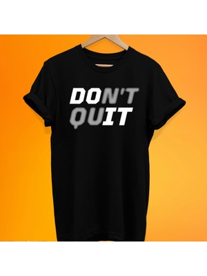 Remonz Dont Quit Baskılı %100 Pamuk Oversize T-Shirt Büyük Beden Tişörtirt