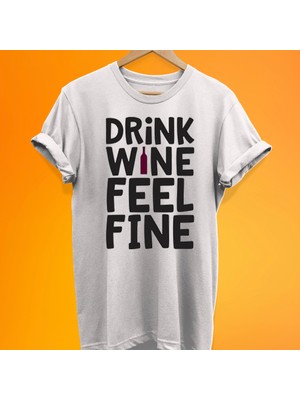 Remonz Drink Wine Baskılı %100 Pamuk Oversize T-Shirt Büyük Beden Tişört