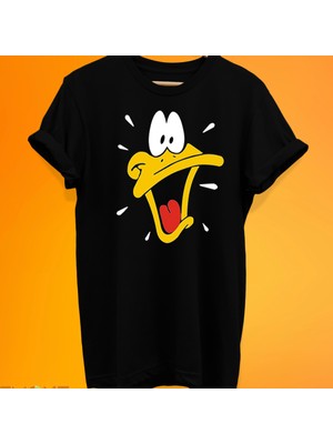 Remonz Duffy Duck Baskılı %100 Pamuk Oversize T-Shirt Büyük Beden Tişört