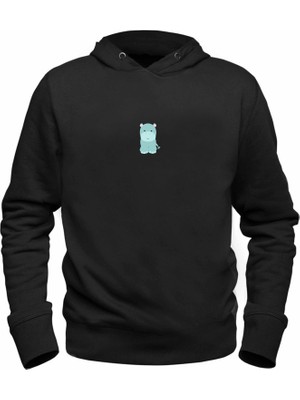 Alfa Tshirt Animal Su Aygırı Baskılı Siyah Sweatshirt
