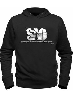 Alfa Tshirt Sword Art Online Resimli Baskılı Siyah Sweatshirt