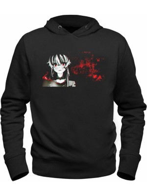 Alfa Tshirt Mirai Nikki Baskılı Siyah Sweatshirt