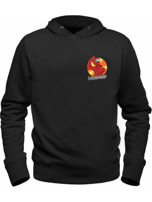 Alfa Tshirt Among Us Resimli  Baskılı Siyah Sweatshirt