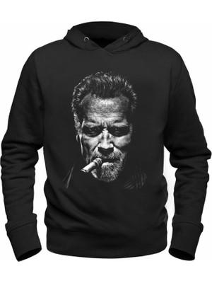Alfa Tshirt Arnold Schwarzenegger Baskılı Siyah Sweatshirt