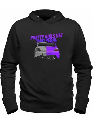 Alfa Tshirt Araba Gtr Girls Tasarımlı Baskılı Siyah Sweatshirt