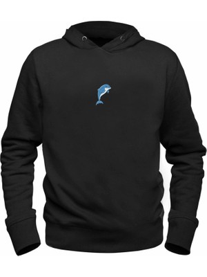 Alfa Tshirt Animal Yunus  Baskılı Siyah Sweatshirt