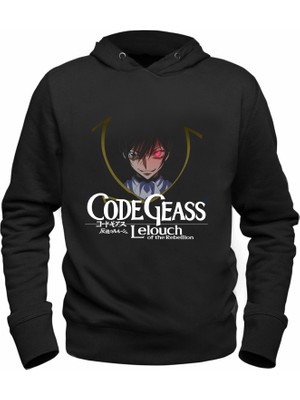 Alfa Tshirt Code Geass Baskılı Siyah Sweatshirt