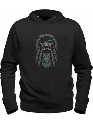 Alfa Tshirt Vikings Baskılı Siyah Sweatshirt