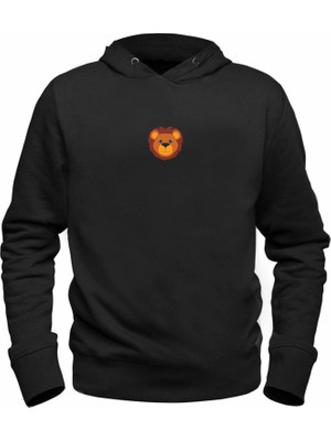 Alfa Tshirt Animal Aslan Resimli Baskılı  Siyah Sweatshirt