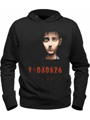 Alfa Tshirt Steins;gate Baskılı Siyah Sweatshirt