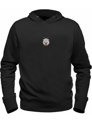 Alfa Tshirt Animal Keçi  Baskılı Siyah Sweatshirt