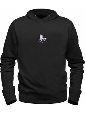 Alfa Tshirt Animal Kurt  Baskılı Siyah Sweatshirt