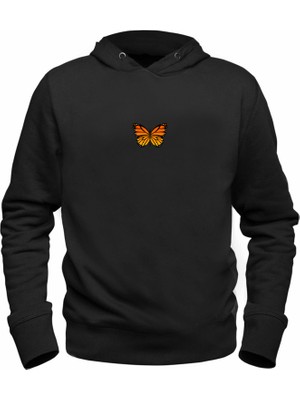 Alfa Tshirt Animal Kelebek  Baskılı Siyah Sweatshirt