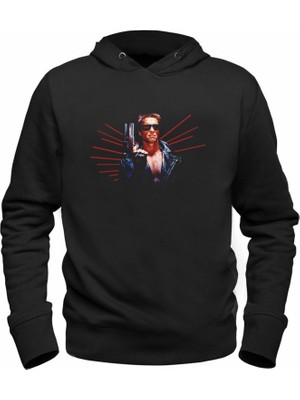 Alfa Tshirt Terminatör Resim Baskılı Siyah Sweatshirt