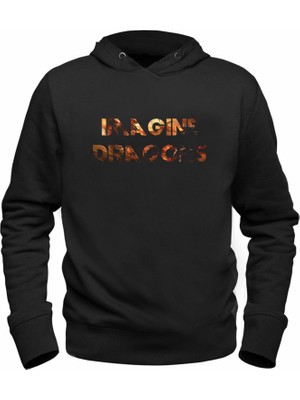 Alfa Tshirt Image Dragons  Baskılı Siyah Sweatshirt