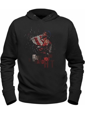 Alfa Tshirt Rocky Balboa Baskılı Siyah Sweatshirt