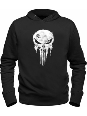 Alfa Tshirt Punisher Resimli  Baskılı Siyah Sweatshirt